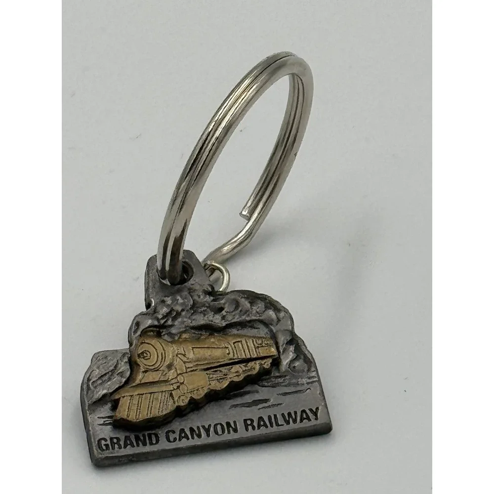 Grand Canyon Railway Keychain‎ Charm Superb Pewter Finish Steam Locomotive Train